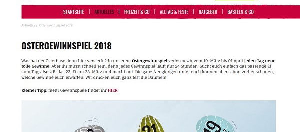 Kribbelbunt Oster-Gewinnspiel 2018 tägliche Gewinne