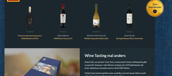 Aldi Süd Gewinnspiel Weinprobierboxen gewinnen