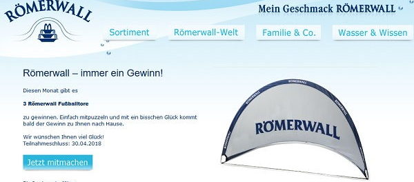 Römerwall Gewinnspiel Outdoor Fußballtore