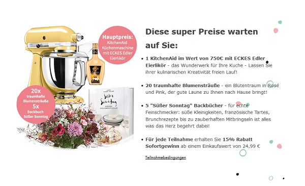 KitchenAid Küchenmaschine Gewinnspiel Blume2000