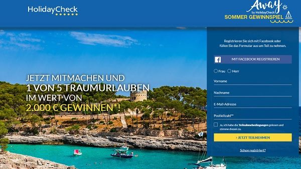 HolidayCheck Sommer Gewinnspiel 5 Reisen im Wert von 2.000 Euro