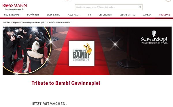 Rossmann Reise Gewinnspiel Tribute to Bambi Gala Berlin 2017