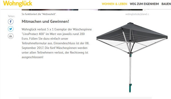 40+ Wohnglueck.de/Gartenmoebel Gewinnspiel, Machen sie bei diesem