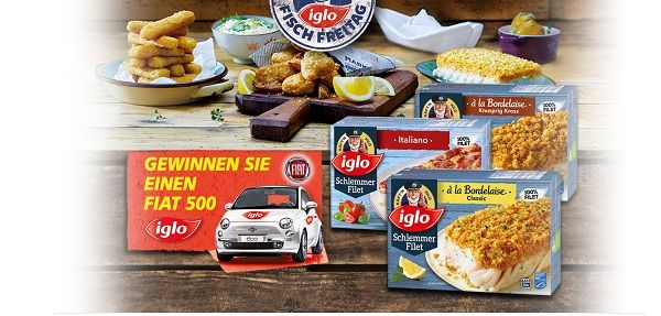 real und iglo Auto-Gewinnspiel Fiat 500