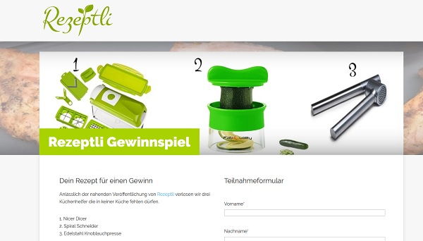 Rezeptli Gewinnspiel praktische Küchenhelfer gewinnen