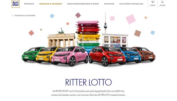 Auto Gewinnspiel Ritter Sport BMW i3 und Sachpreise