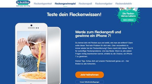 Dr Beckmann Gewinnspiel Apple iPhone 7 Fleckenwelt