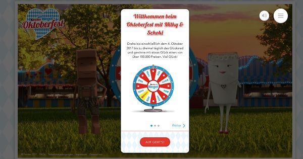 Kinder-Riegel Oktoberfest Gewinnspiel Glücksrad drehen und gewinnen