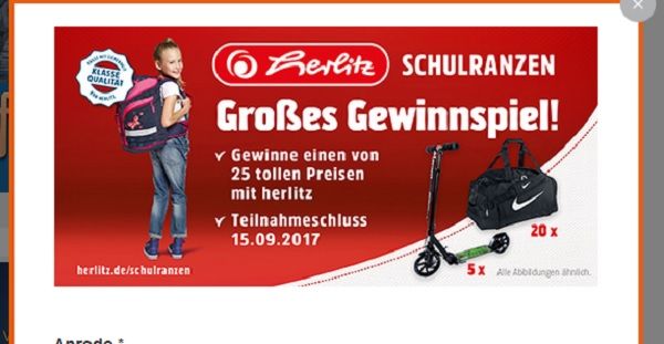 Müller Gewinnspiel Herlitz Scooter 2017