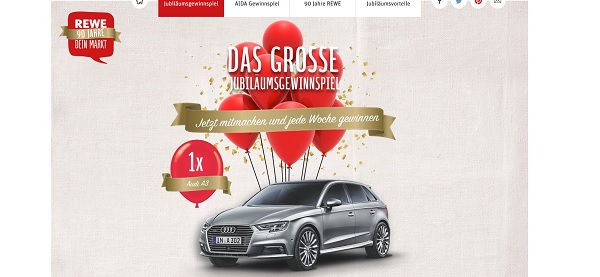 Auto-Gewinnspiel Rewe Audi A3 Jubiläums-Verlosung
