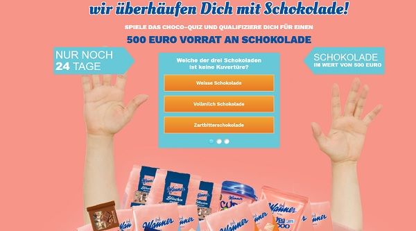 500 Euro Schokoladenpaket Gewinnspiel