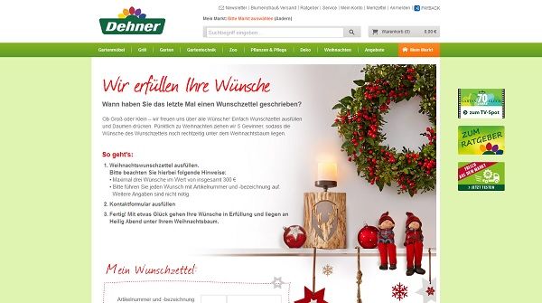 Dehner Weihnachtswünsche Gewinnspiel 2017