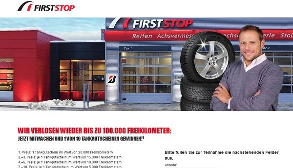 FIRST-STOP Tankgutscheine Gewinnspiel 2017