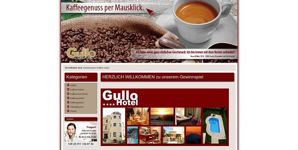Kaffee Gullo Gewinnspiel 25 mal 1 Woche Urlaub gewinnen