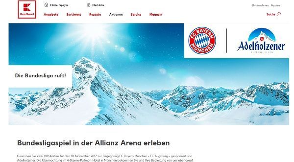 Kaufland Gewinnspiel VIP-Karten FC Bayern M&uuml;nchen &#8211; FC Augsburg