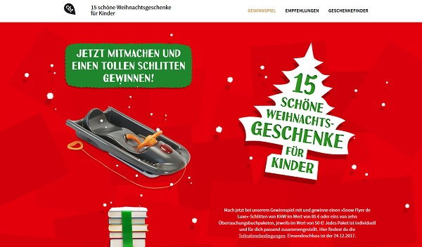 Kinderbuchgeschenke Weihnachts-Gewinnspiel Schlitten und B&uuml;cher