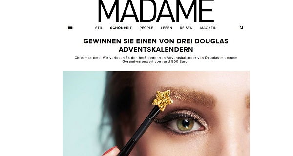 Madame Douglas Adventskalender Gewinnspiel 2017