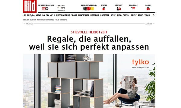 Tylko Regalsysteme M&ouml;bel Gewinnspiel bei Bild.de