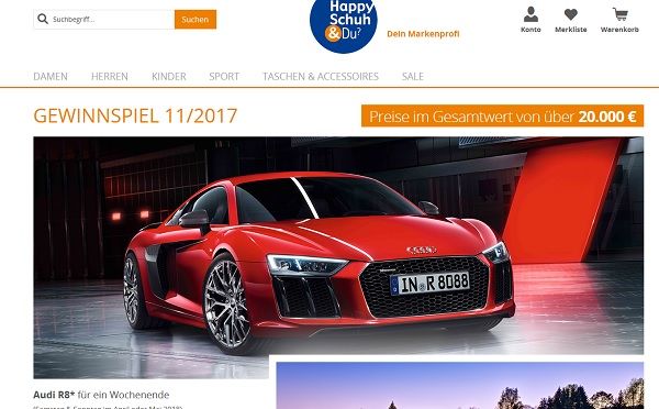 Auto-Gewinnspiel Happy Schuh Audi R8 und Vespa Roller Primavera 50 T2
