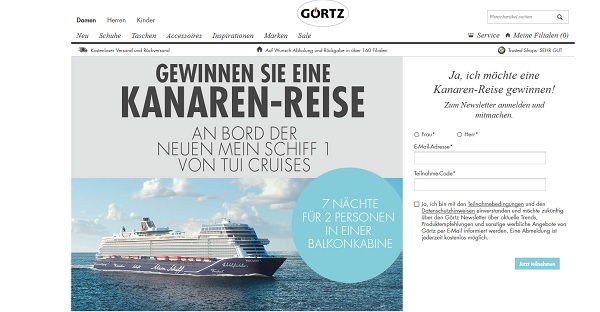 Kanaren Kreuzfahrt Gewinnspiel G&ouml;rtz Mein Schiff 1 TUI Cruises