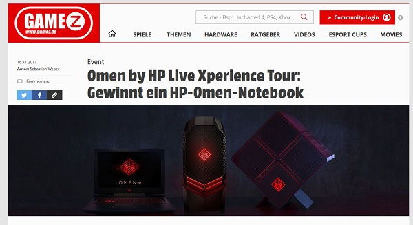 HP-Omen-Notebook Gewinnspiel gamez.de