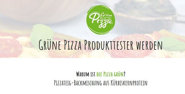 Grüne Pizza Gewinnspiel 500 Backmischungen Tester gesucht