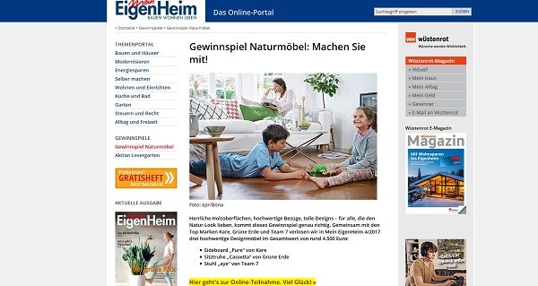 M&ouml;bel Gewinnspiel Mein Eigenheim Magazin Sideboard und Sitztruhe