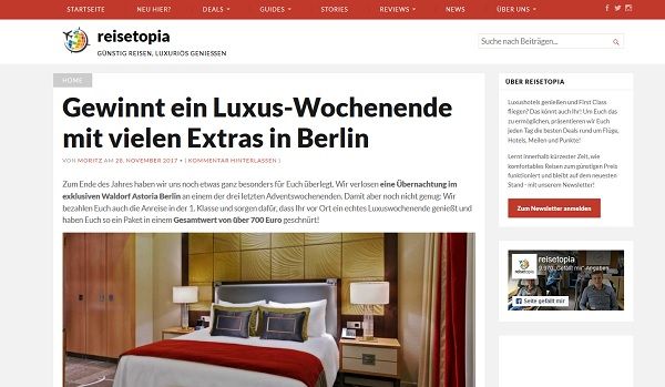 Reisetopia Weihnachtsgewinnspiel 2017 Berlin Wochenendreise