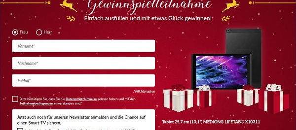 Aldi Adventskalender Gewinnspiel 15. Türchen Medion Lifetab Tablet