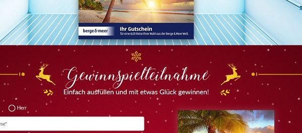 Aldi Adventskalender Gewinnspiel 500 Euro Berge&Meer Gutschein 2017