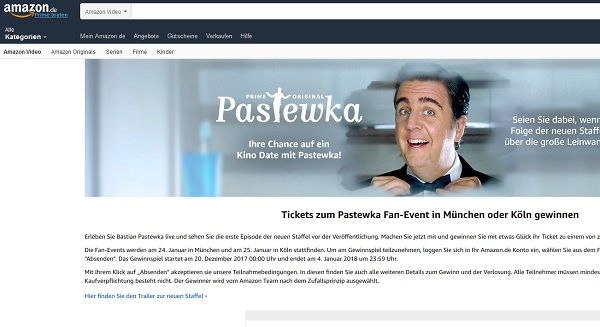 Amazon Gewinnspiele Pastewka Tickets Köln und München