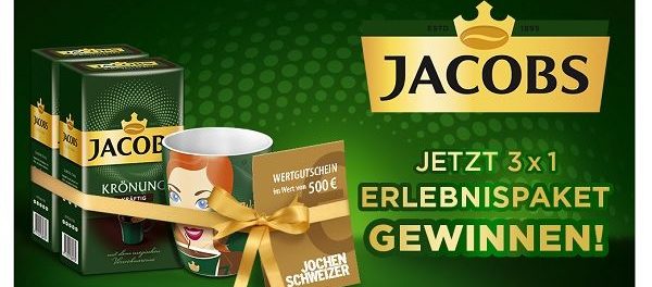 Jacobs Kaffee und Bild.de Gewinnspiel 3 Jochen Schweizer 500 Euro Gutscheine