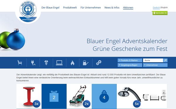 Adventskalender Gewinnspiel Blauer Engel 2017