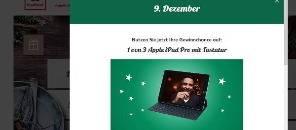 Kaufland Adventskalender Gewinnspiel Apple iPad Pro 2017