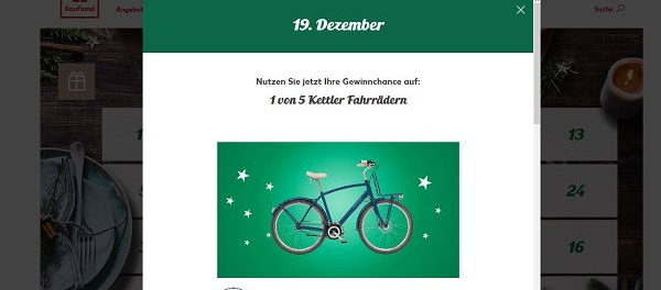 Kaufland Adventskalender Gewinnspiel Kettler Fahrräder