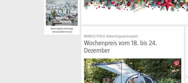 Marco Polo Advents-Gewinnspiel Camping-Set 2017