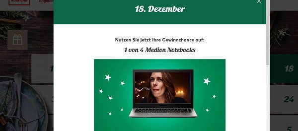 Medion Notebook Gewinnspiel Kaufland Adventskalender 2017