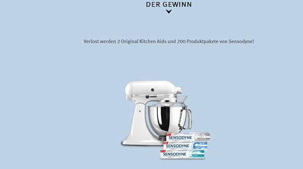 Rossmann Gewinnspiel KitchenAid Küchenmaschine und Sensodyne Produkte