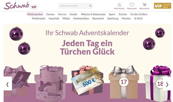 500 Euro Reisegutschein Gewinnspiel Schwab Adventskalender 2017