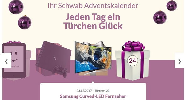 Schwab Adventskalender Gewinnspiel Samsung Curved LED Fernseher