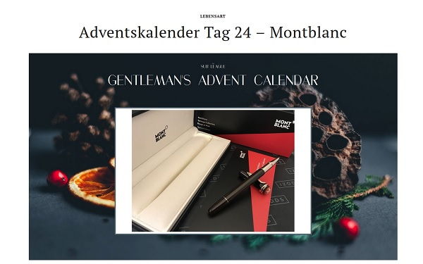 The Suit League Adventskalender Gewinnspiel Montblanc Schreibset