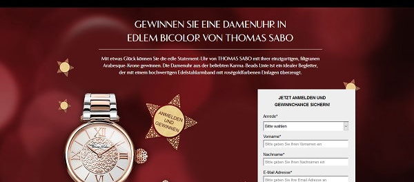 Thomas Sabo Damen Armbanduhr Gewinnspiel