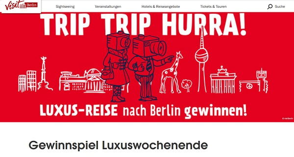 Reise Gewinnspiel 2018 Visit Berlin Luxus-Wochenende gewinnen