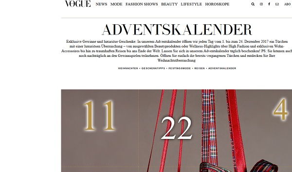 Vogue Adventskalender Gewinnspiel 2017