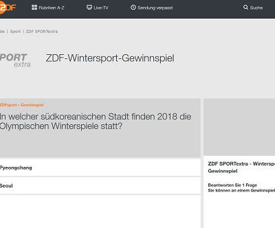 ZDF Wintersport Gewinnspiel 2017