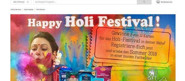 Holi Festival Tickets Gewinnspiel real 2018
