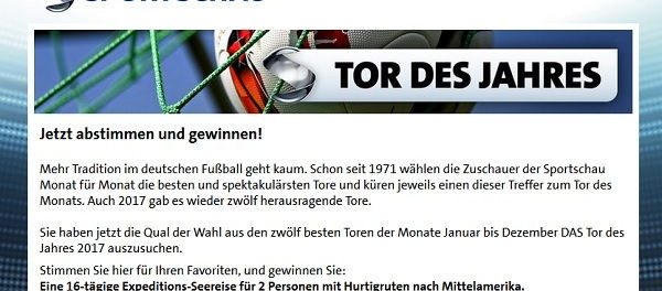 ARD Sportschau Tor des Jahres 2017