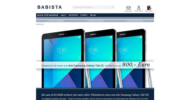Babista Gewinnspiele Samsung Galaxy Tab S3