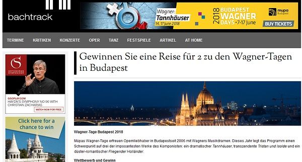 Budapest Reise Gewinnspiel Bachtrack Wagner Tage 2018