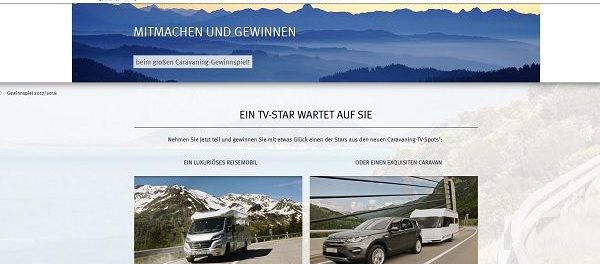 Caravaning-Info Gewinnspiel Wohnmobil und Wohnwagen gewinnen 2018